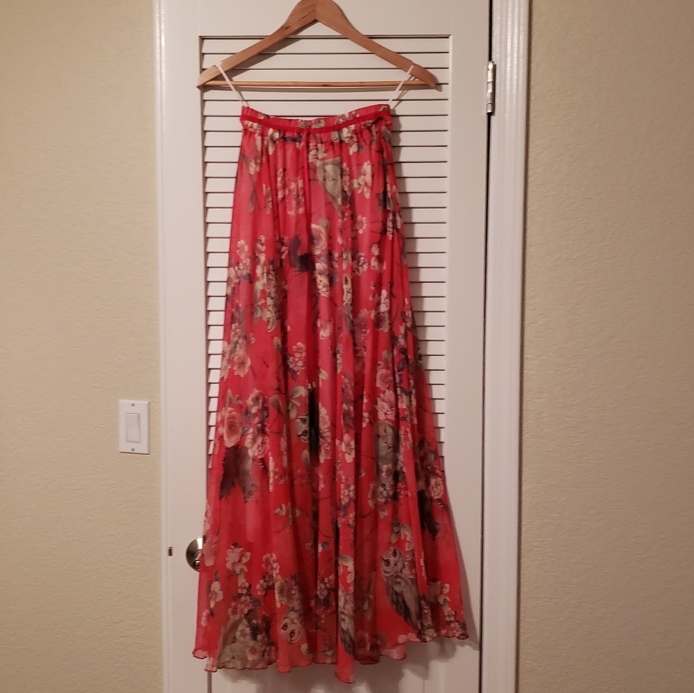 Afibi Womens Chiffon Long Maxi Skirt